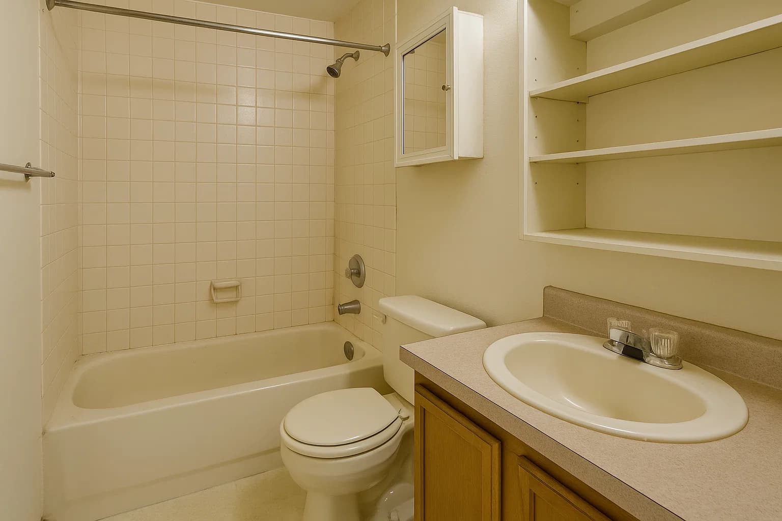 Before: Small Cramped Bathroom