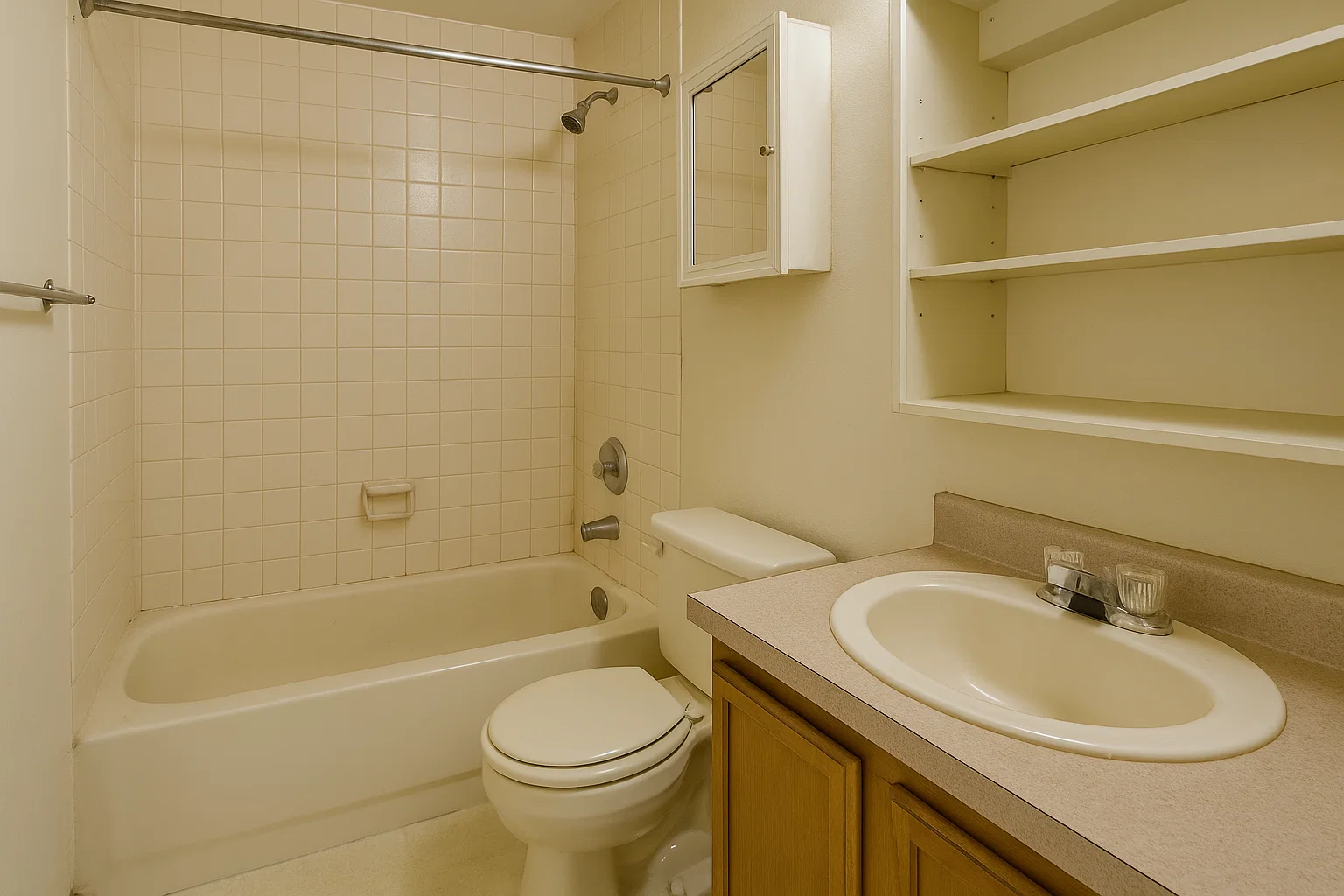 Before: Small Cramped Bathroom