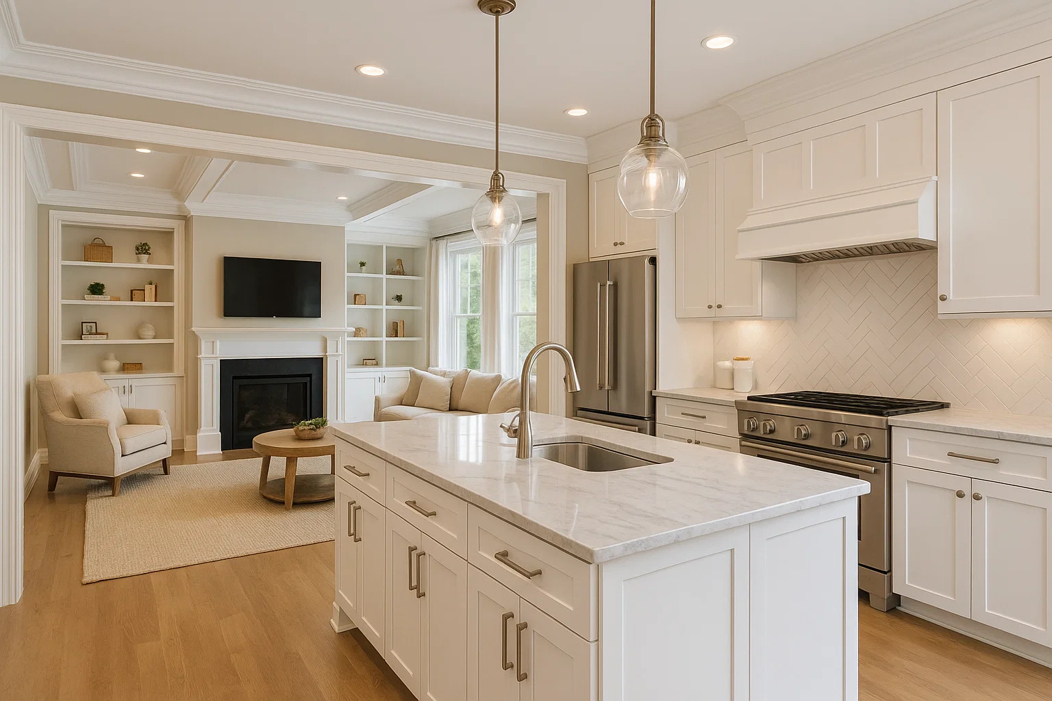 Modern kitchen and great room renovation